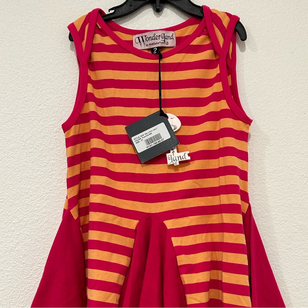NWT! Wonder Land by Kidciteture cotton multicolored embroidered girl dress ~ 2T
